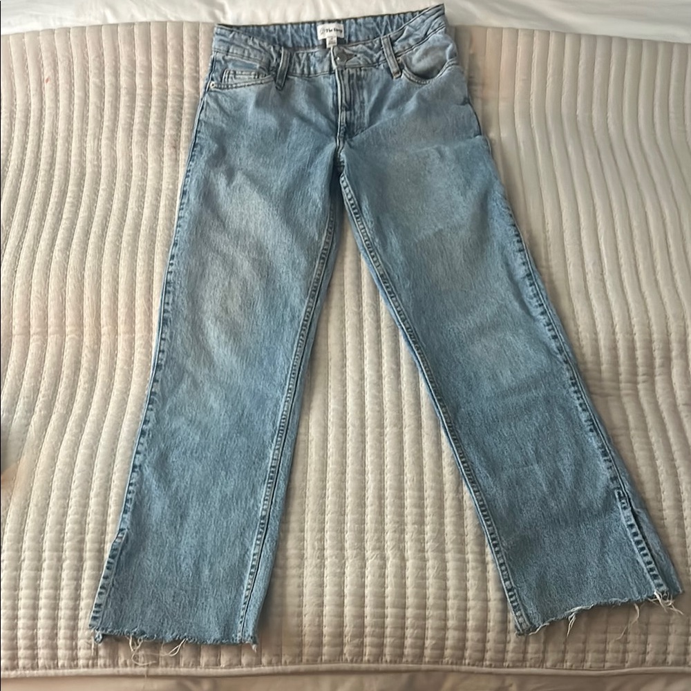 The Drop Light Blue Frayed Hem Jeans